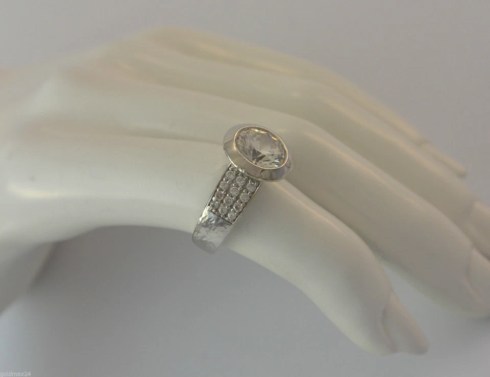 Damen Solitär-Ring - mit  Zirkonia/ 925er Silber (55 (17,5 mm Ø)  - Bild 2 von 4