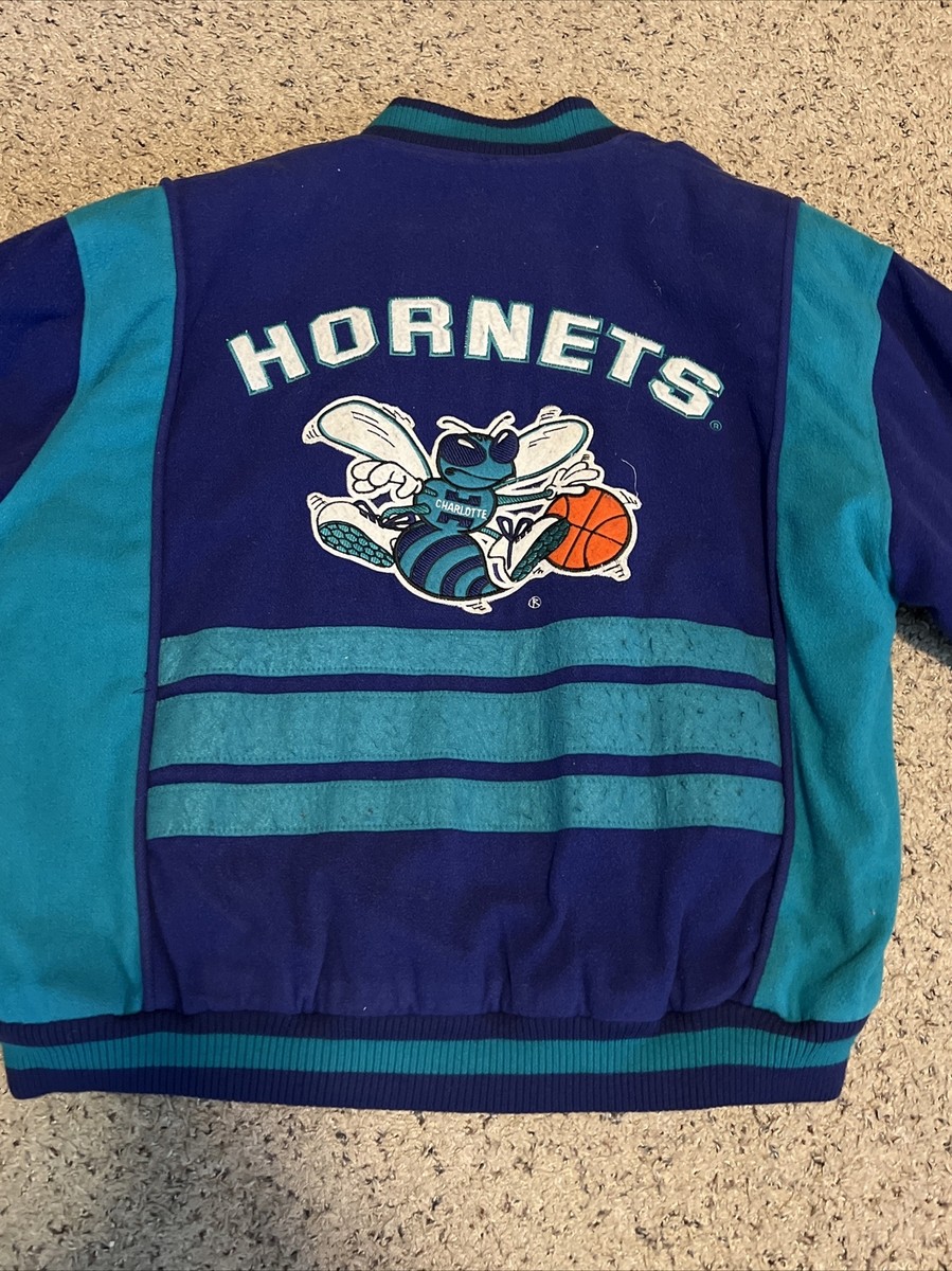 Vintage 90s Charlotte Hornets Nutmeg Campri NBA Wool Varsity