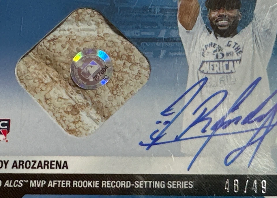 2020 TOPPS NOW ALCS AUTO ROOKIE RELIC CARD Sealed /49 RANDY AROZARENA MVP #435A - Image 3 of 4