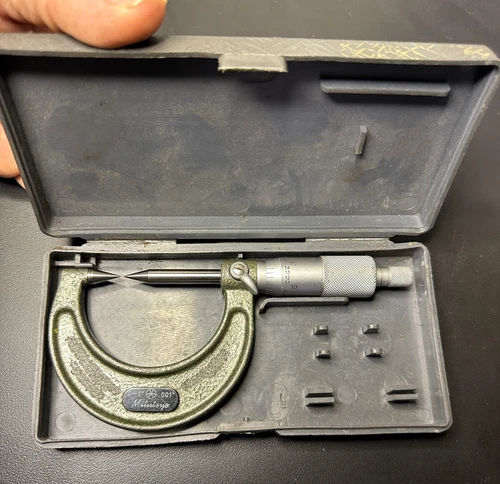 MITUTOYO 112-237 30* Carbide Point Micrometer 0-1” .001 Machinist Tool Maker