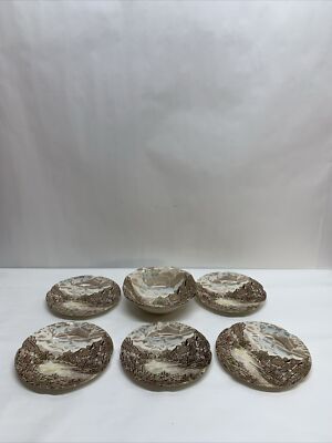 Vintage Johnson Brothers Olde English Countryside Plates Set 5  Ironstone 1 Bowl