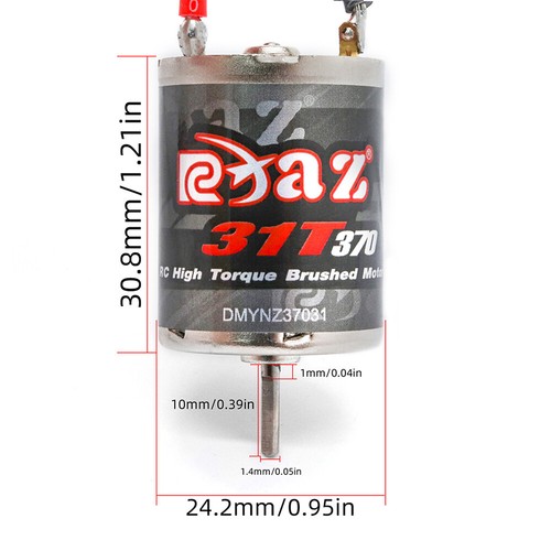 RC 370 380 390 Brushed Motor High Torque Waterproof for 1/18 1/16 RC Crawler Car - Picture 2 of 20