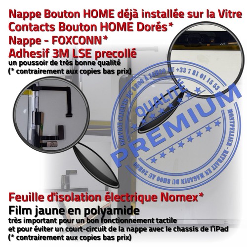 Vitre Tactile iPad A1476 Blanc Ecran Assemblé Nappe Bouton HOME Adhésif Prémonté - Photo 5/5