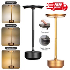 Rechargeable Cordless Metal Table Desk Lamp Touch Control Dimmable Night Light