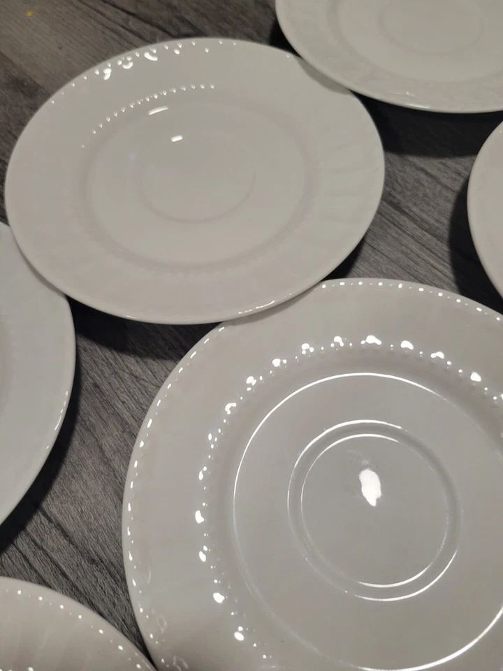 Juego de 6 platos Gibson Everyday artículos para el hogar blanco en relieve 6" en plato de ensalada Foto 4 de 4