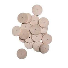 100x Trustleaf 20mm - 50mm dia Groved Wooden Wheels (SECONDS) for Arts & Crafts