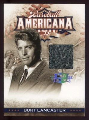 BURT LANCASTER 2008 Donruss Threads Baseball Americana GETRAGENES MATERIAL SWATCH /500