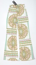 Boohoo Women’s Multicoloured Paisley Flared Jersey Trousers Size 10