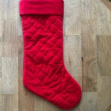 Velvet Red Christmas Stocking Holiday Home Decor 19"