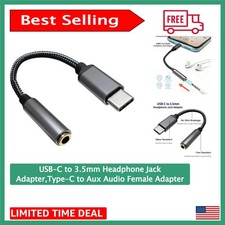 USB-C to 3.5mm Headphone Jack Adapter - High-Fidelity Sound  Durability