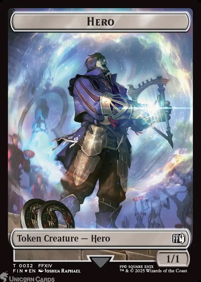 Hero (0008) // Human Soldier Double-Sided Token : Mint MTG Card : Final Fantasy