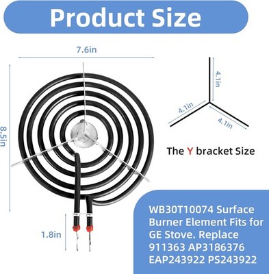 Electric Stove Burner 8in WB30T10074 GE Hotpoint