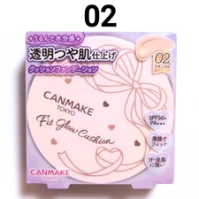 Canmake Fit Glow Cushion 02 Natural 10g Foundation SPF50+ PA+++ Japan