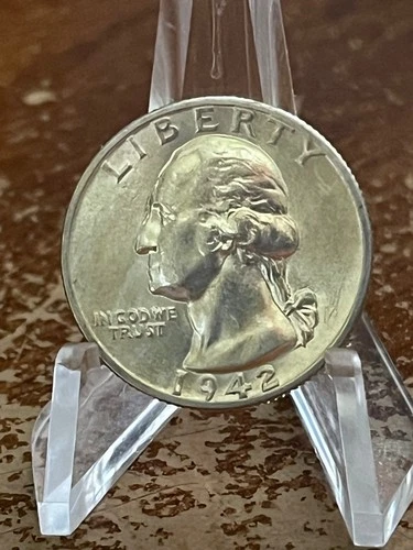 1942  HIGH GRADE AU/BU SILVER WASHINGTON QUARTER # DS56