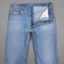 Vintage Levis 501 Jeans Mens 34x34 Blue 80s Made USA Button Fly Faded (Tag36x34)