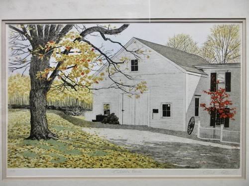 Carol Collette "Culver's Farm" Original Etching Pencil Signed Numbered Framed - Picture 2 of 10