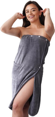 Efforest Bademantel Damen Saunahandtuch Badeponcho - Morgenmantel Damen Leicht S