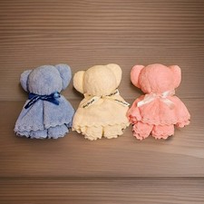 3 Bear Shaped Washcloth Face Towel Sets With Gift Bag