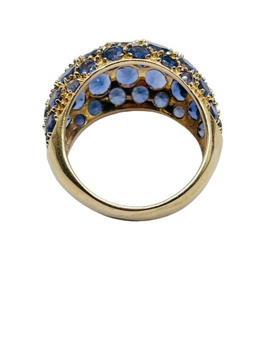 14k Yellow Gold Tanzanite Cluster Bombe STS Ring Size 7.25 - Afbeelding 5 van 8