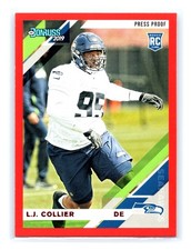 2019 Donruss Football #263 L.J. Collier Rookie RC Press Proof Red Seahawks