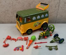 1989 Playmates Teenage Mutant Ninja Turtles TMNT Party Wagon Van Damaged Incompl