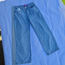 Women's Straight Medium Wash Blue Denim Jeans Button Zip 5-Pocket Women