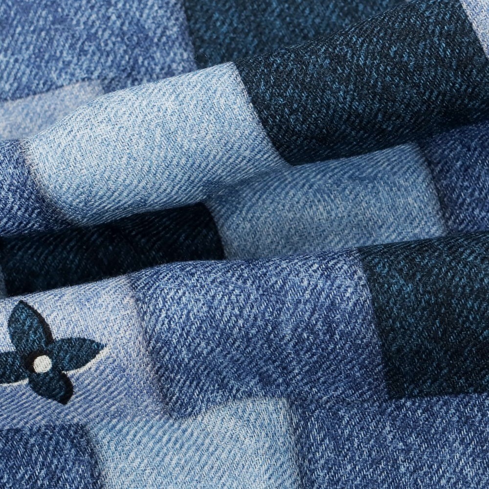 LOUIS VUITTON Monogram Patchwork Wool Silk Denim … - image 3