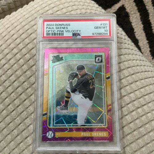 2024 Panini Donruss Optic Pink Velocity Prizm Paul Skenes #131 Rookie /79 PSA 10