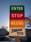Vintage Car Wash Sign Enter Stop Waxing Thank You Plastic Sign ORIGINAL