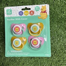 Disney Winnie the Pooh Pacifier 4 Pack With Cover BPA-Free Silicone Infant
