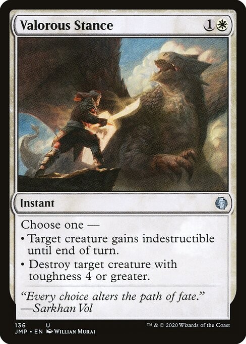 Valorous Stance NonFoil Jumpstart 136 NM MTG