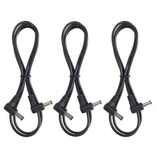 3 Pack 3 Foot Right Angle DC Power 5.5mm x 2.1mm Patch Cables Wire Male to ...