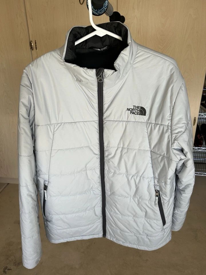The North Face Jacket Size Men Large Grey Gray Silver Puffer 61661 F15 30516 - Image 2 of 4