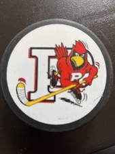 Vintage Plattsburgh State Cardinals NCAA Oficjalny krążek hokejowy Lindsay Mfg rzadki