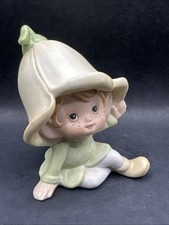 Vintage Homco Flower Fairy Girl Figurine Pixie Elf Shelf Sitter Tulip 5615 4in