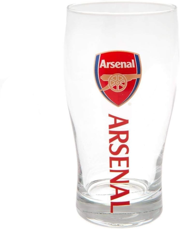 Arsenal FC Pint Glass Tulip Wordmark Official Licensed