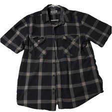 VTG Carhartt Large Rugged Outdoor Made In USA Short Sleeve Button Down Shirt