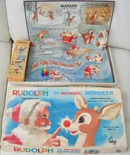 Vintage 1977 Cadaco No 555 Rudolph The Red Nosed Reindeer Board Game Christmas