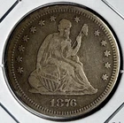 1876-P Seated Liberty Quarter - Free Shipping -(31-4)