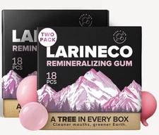 Larineco Remineralizing Gum with Nano Hydroxyapatite & 18 Count (Pack of 2) 