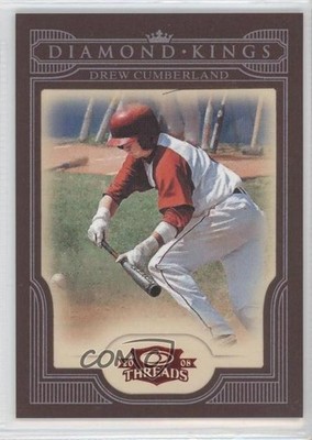 2008 Donruss Threads Diamond Kings Red Framed 15/100 Drew Cumberland #DK-17 0a2
