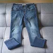 Paris Blues Girls Blue Denim SkinnySlim Jeans Size 5 29.5" Inseam Button Pockets