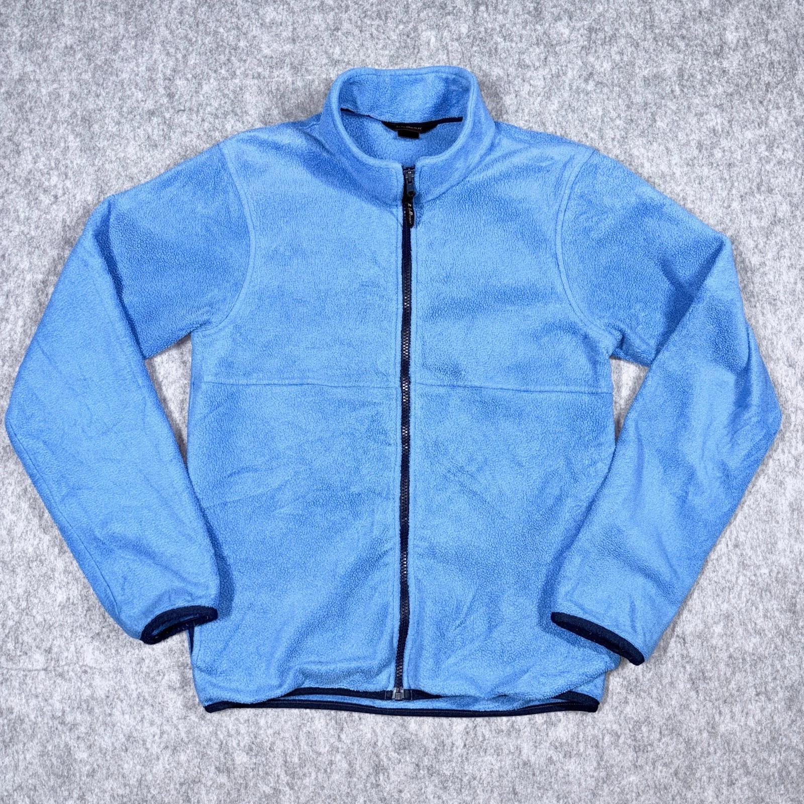 LL Bean Outdoors Fleece Sweater Mens Small Reg Blue Zip Up Made in USA Jacket