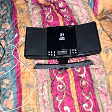 Black Compact Shelf Stereo System CD Player, 1-Disc, Remote Control