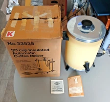 VTG West Bend Automatic COFFEE MAKER HARVEST GOLD Percolator 33535 30 Cup Yellow