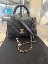 CHANEL CC Caviar Quilted Extra Mini Coco Top Handle Flap Black Bag