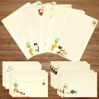 36 PCS Writing Paper and Envelopes Set, Warm Cute Cat Themed Stationary Set Desi
