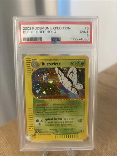 2002 POKEMON EXPEDITION #5 BUTTERFREE-HOLO PSA 9 - Swirl