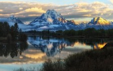 Landscape nature grand teton national park river forest Custom Gaming Mat Desk
