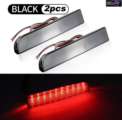 For Mitsubishi Lancer Evo X Black Lens LED Bumper Reflector Tail Brake Lights - Foto 5 di 19